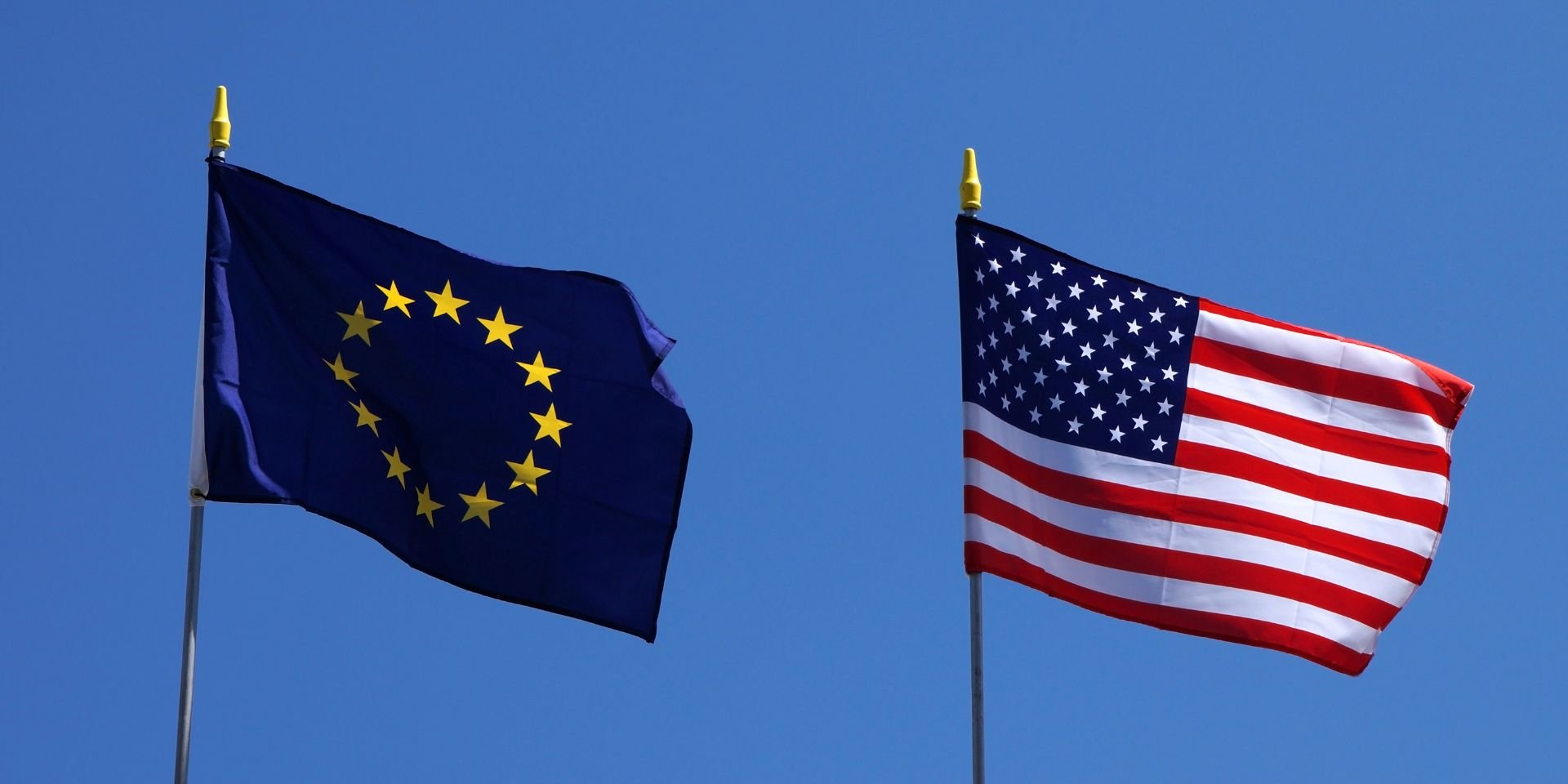 eu flag and usa flag