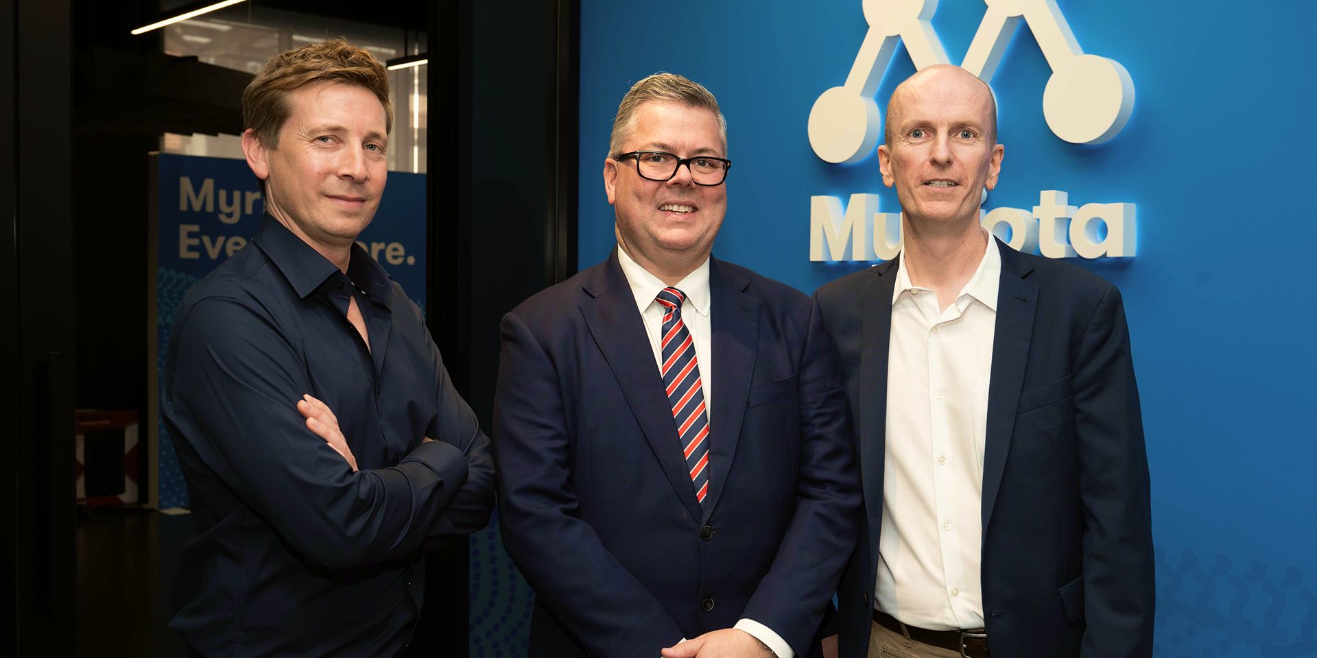 Ben Cade Michael Brown MP and Dr David Haley at Myriota 10 Year Anniversary Event