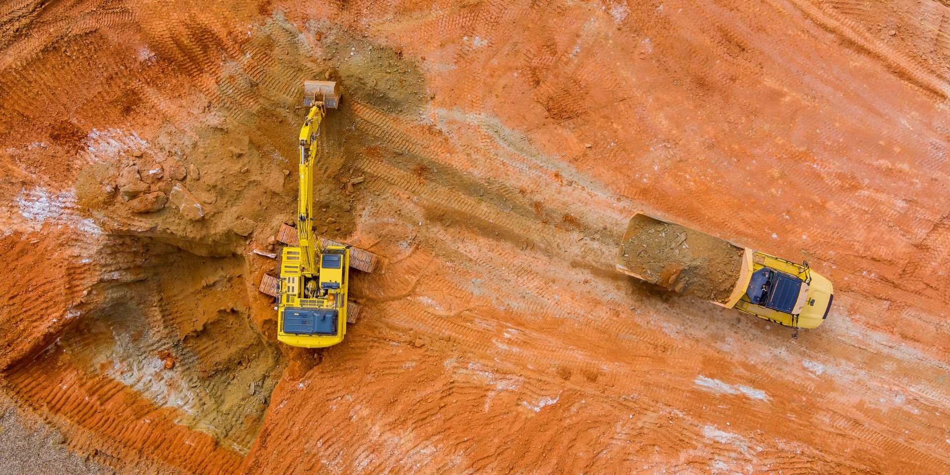 Excavator at a mining site